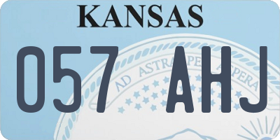 KS license plate 057AHJ