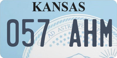 KS license plate 057AHM