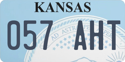 KS license plate 057AHT