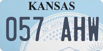 KS license plate 057AHW