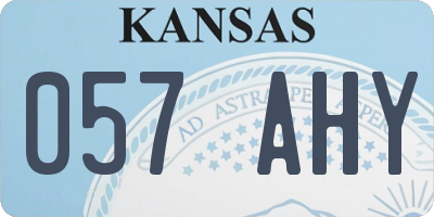 KS license plate 057AHY