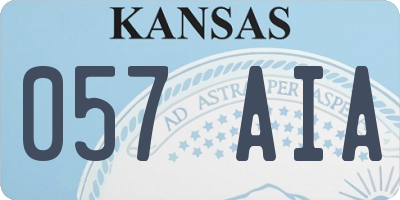 KS license plate 057AIA