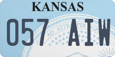 KS license plate 057AIW