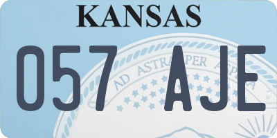KS license plate 057AJE