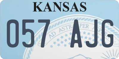 KS license plate 057AJG