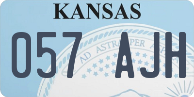 KS license plate 057AJH