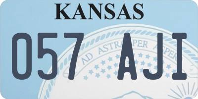 KS license plate 057AJI