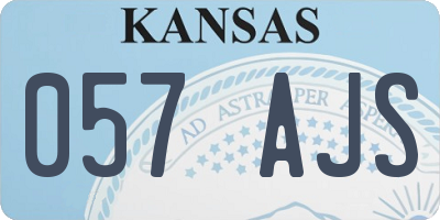 KS license plate 057AJS