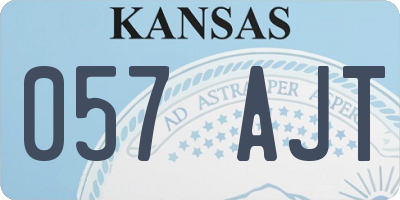 KS license plate 057AJT
