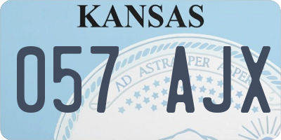KS license plate 057AJX