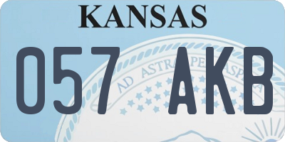 KS license plate 057AKB