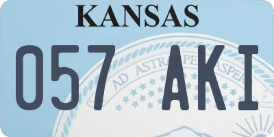 KS license plate 057AKI