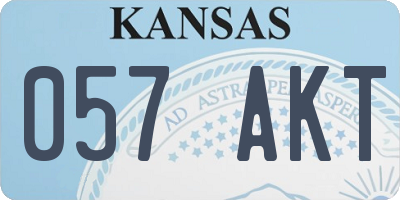KS license plate 057AKT