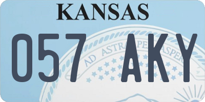 KS license plate 057AKY