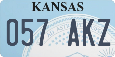 KS license plate 057AKZ