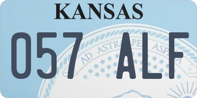 KS license plate 057ALF