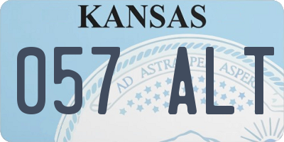 KS license plate 057ALT