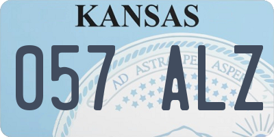KS license plate 057ALZ