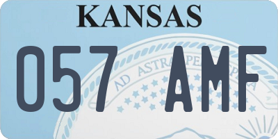 KS license plate 057AMF