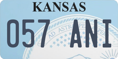 KS license plate 057ANI