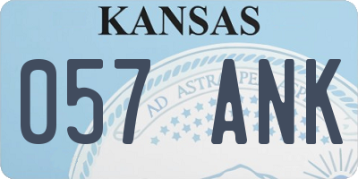 KS license plate 057ANK