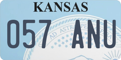 KS license plate 057ANU