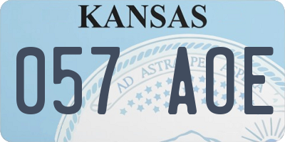 KS license plate 057AOE