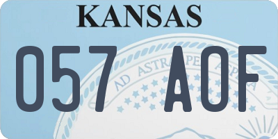 KS license plate 057AOF