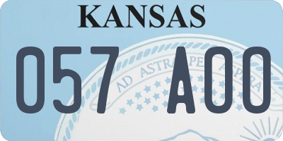 KS license plate 057AOO