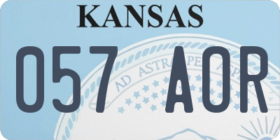 KS license plate 057AOR