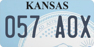 KS license plate 057AOX