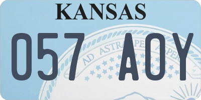 KS license plate 057AOY