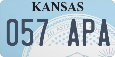 KS license plate 057APA