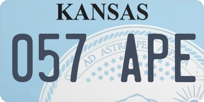 KS license plate 057APE