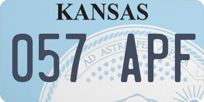 KS license plate 057APF