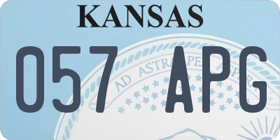 KS license plate 057APG