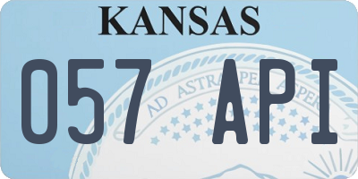 KS license plate 057API