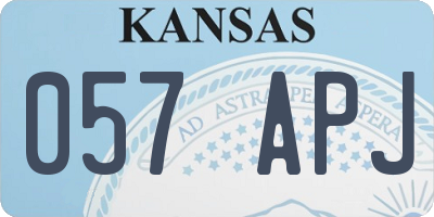 KS license plate 057APJ