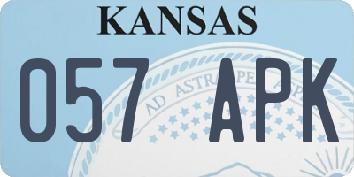 KS license plate 057APK