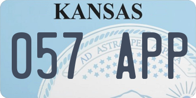 KS license plate 057APP