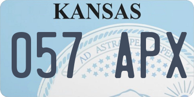 KS license plate 057APX