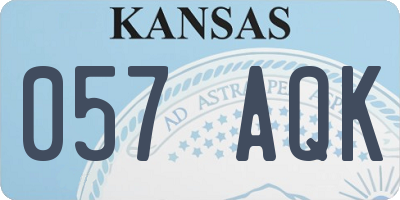 KS license plate 057AQK