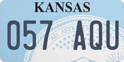 KS license plate 057AQU