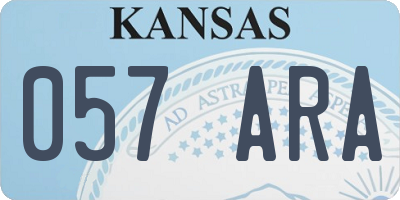 KS license plate 057ARA