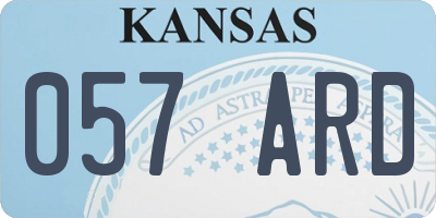 KS license plate 057ARD