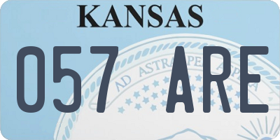 KS license plate 057ARE