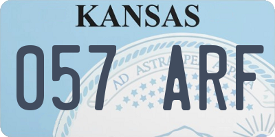 KS license plate 057ARF