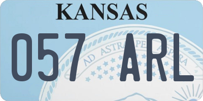 KS license plate 057ARL