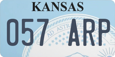 KS license plate 057ARP