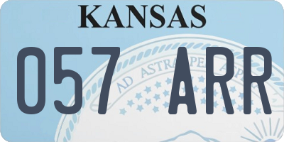 KS license plate 057ARR